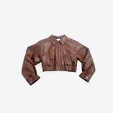 Martina Leather Jacket + Pleated Skirt Set