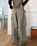 Solin Stonewashed Diagonal Cargo Pants