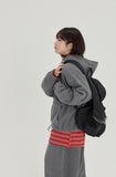 [BAONHAUS] Amoki check color fleece hood zip-up jumper