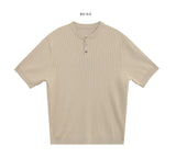 Ribbed Span Henley Neck Knit