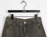 Riden vintage washed-out pocket denim long wide pants