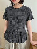 Hatsumi dot frill short sleeve tee
