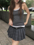 [Belt set/Underpants lining] Atem Check Mini Pleated Skirt