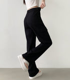 Linen Pocket Cargo Banding Straight Wide Cotton Pants