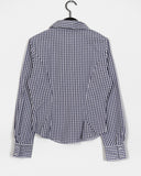 Garner Y2K Slim Fit Gingham Checkered Long Sleeve Shirt