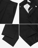 Fold semi-wide cotton pants