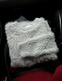 Silver gray angora knit