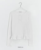 Dallo Henley Neck Frill Long Sleeve Tee