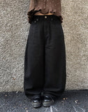Odi Check Adjust Buckle Brushed Balloon Wide Pants