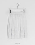 Rie Layered Banding Mesh Midi Skirt