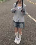 Epee Denim Washing Mini Skirt