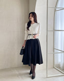 Brett Wrinkle Puff Peplum Jacket Blouse