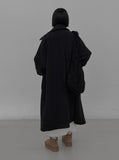 High-neck adjust double long coat