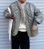 Vintage Round Quilted Half Jumper