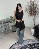 Leiti Dart Wrinkle Denim Pants