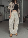 Blend stitch balloon banding pants