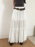 Razelle Bohemian Lace Banding Strap Tiered Long Skirt