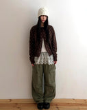 Le Sue Flower Pattern Knit Beanie
