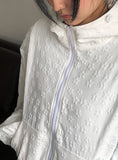 Copper Flower Embossed String Hood Jacket