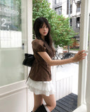 May Ribbon Pintuck Puff Blouse
