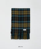 Shimohi check fringe muffler