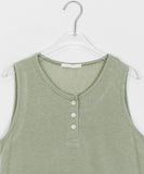 Kyoko Basic Linen Button Sleeveless