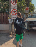 Fran vintage lettering over long sleeves