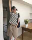 Nama Stripe PK Collar Short Sleeve T-Shirt