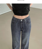 Summer Linen Tencel Banding Loose Bootcut Denim Pants