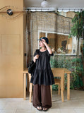 Selverco Layered Shirring Tiered Short Sleeve One Piece