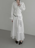Celine Layered Unbalanced Long Skirt