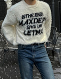 Heavy Angora Lettering Knit