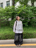 [unisex] Hiban Curved Denim Balloon Wide Pants