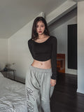 [U-BASIC] Mizuko crop round fleece long sleeves