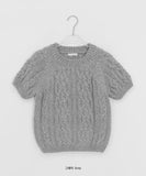 Shuel Wool Cable Short Sleeve Knit