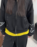 Rubid Crack Star Hood Zip-Up