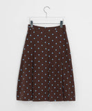 Fiila Vintage Dot Pleated Midi Skirt