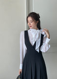 Teulie Chiffon Tie Puff Blouse