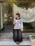 Colden Snap Button Banding Denim Wide Pants