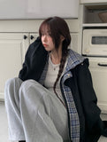 Yvonne Check Hood Cotton Boxy Fit Jumper
