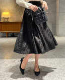 Sotime Tassel Jacquard Flared Skirt