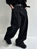Cut-off wide denim pants