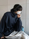 Brushed Snap-Neck Button Hoodie