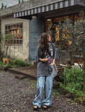 Poin Track Reverse Balloon Denim Pants