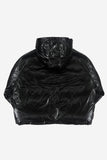 Phantom hooded glossy short padded jacket