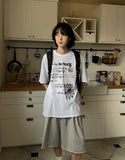 Flowing Lettering Printing Short Sleeve T-shirt