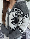 Ender Nordic Knit Hooded Zip-Up