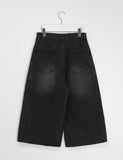 Mepoli Black Denim Bermuda Pants