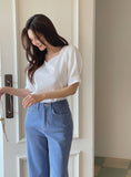 French Span Wide Denim Pants