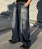 Dirty Washed Super Wide Denim